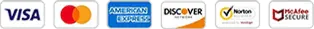 Accepted cards: Visa, Mastercard, American Express, Discover