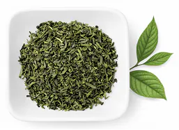 Dried green tea leaves